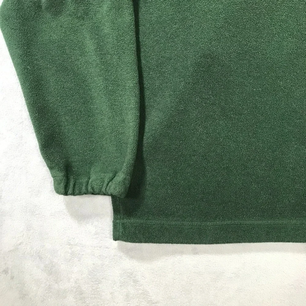 Vintage J. Crew Fleece Sweater Jacket Men's Extra Large Green 1/4 Zip Pullover